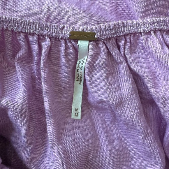 Free People Fp Beach Free-Est Gitana  Maxi Dress Linen Pleated Billowy Smocked - Picture 9 of 10